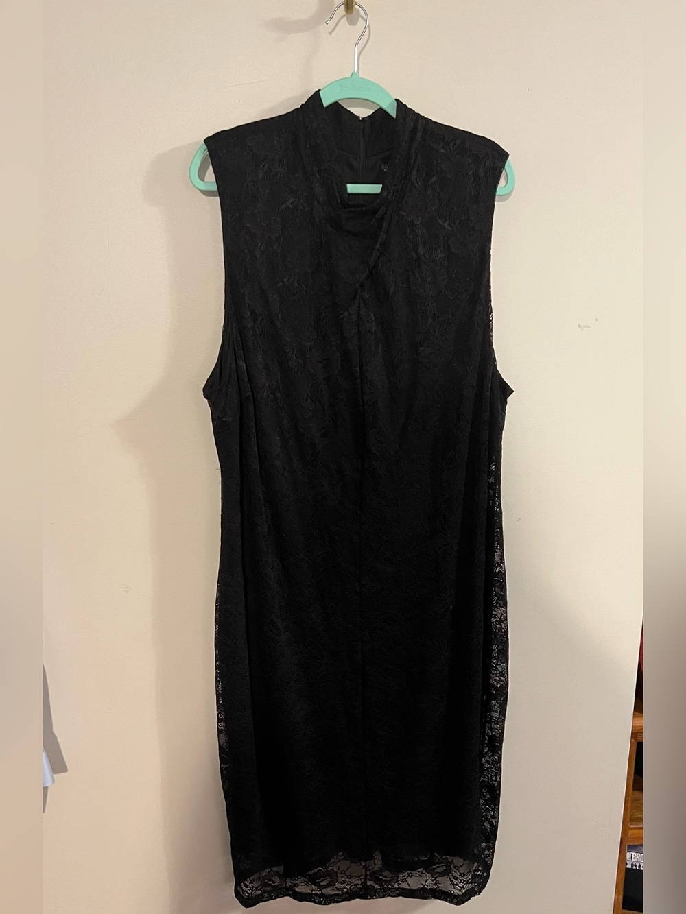 Rachael Roy Plus Harland Womens Lace Long MIDI Dress, black, 24W, MSRP $129